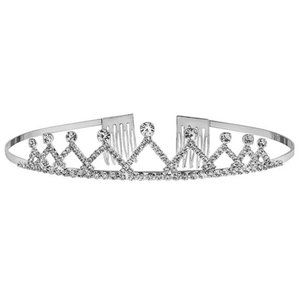 LC LAUREN CONRAD Romantic Tiara Crown Silver With Simulated Clear Crystals**NEW!